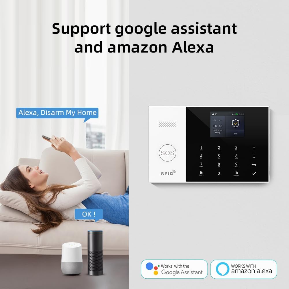XNY Système d'alarme Maison sans Fil 4G avec Camera alexa